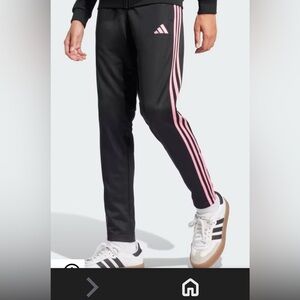 Adidas Black Joggers with Pink Accents